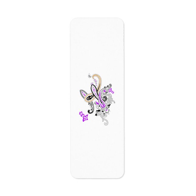 Etiqueta Colección de Paisley Botánico de Lujo (Frente)