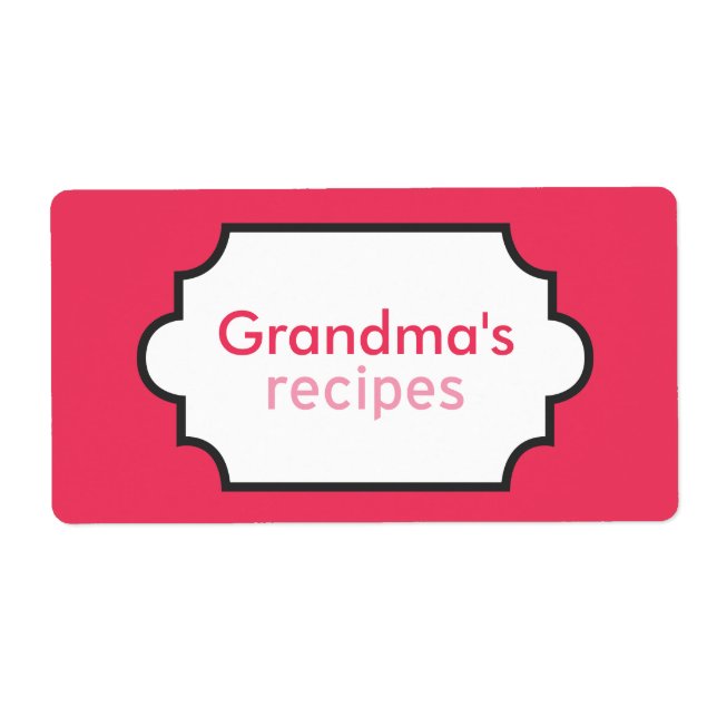 Etiqueta Colección de recetas de la abuela (Frente)