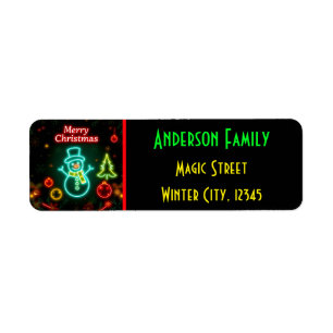 Etiqueta Colección de vacaciones populares Neon navidades