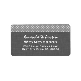 Etiqueta Colección gris A2 de la boda del lunar