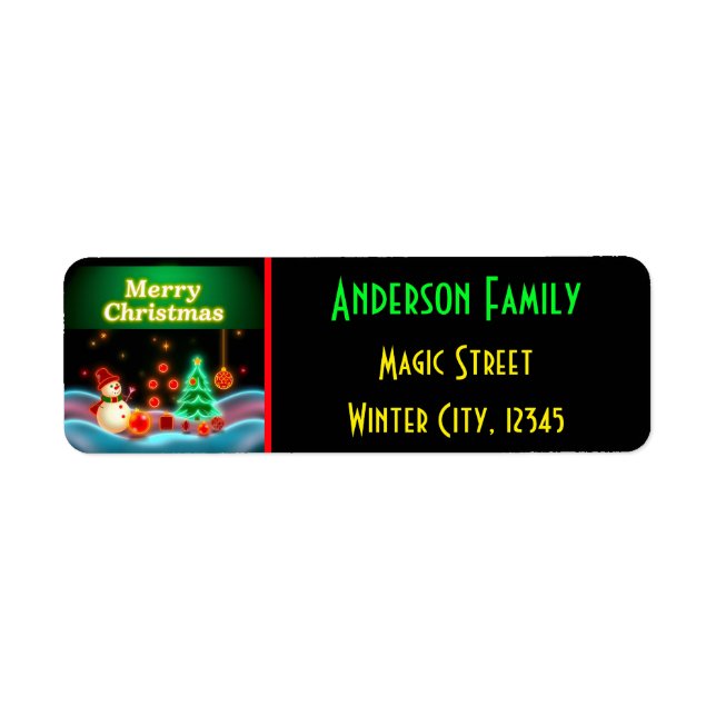Etiqueta Colección Neon Holiday para Navidades populares (Frente)