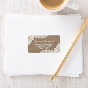 Etiqueta Colección Rustic Burlap & Vintage White Lace