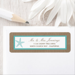 Etiqueta Colección Turquoise Starfish Burlap Beach Wedding