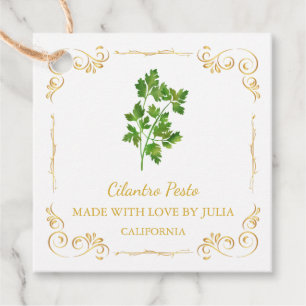 Etiqueta Colgante Cuadrada de Pesto de Cilantro Ca