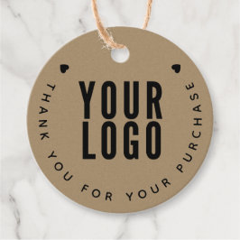 Etiqueta colgante de agradecimiento con logotipo e