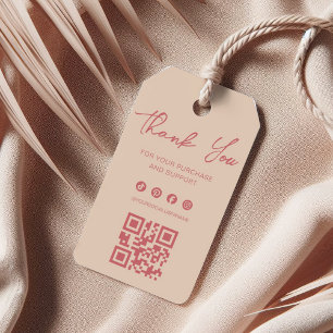 Etiqueta colgante de agradecimiento Elegant Rose &