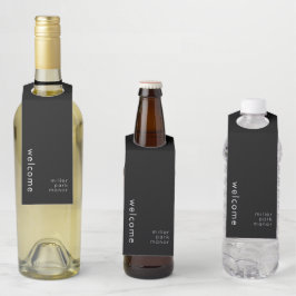 Etiqueta Colgante de Botella de Bienvenida Minimal