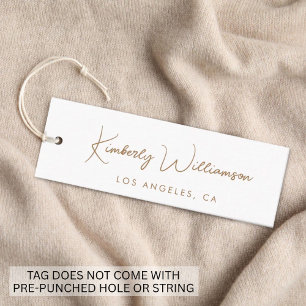 Etiqueta Colgante de Firma Blanca Chic Gold