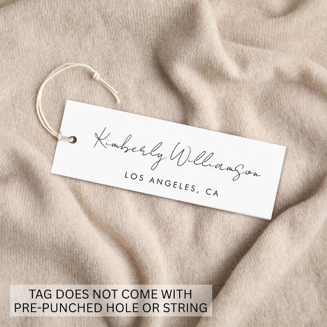 Etiqueta Colgante de Letra Manuscrita Chic (Chic Handwritten Script Hang Tag)