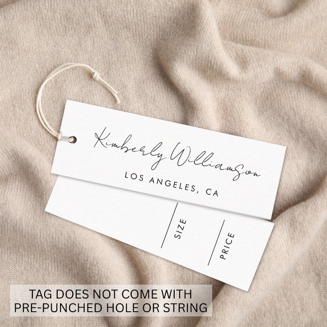 Etiqueta Colgante de Precio con Letra Manuscrita C (Chic Handwritten Script Price Hang Tag)