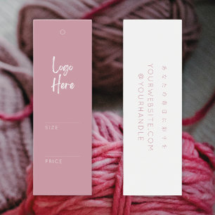 Etiqueta Colgante de Precio de Logo Rosa Minimalis