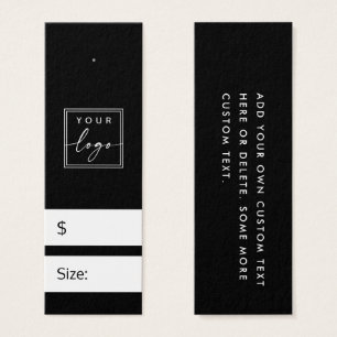 Etiqueta colgante de precio DIY negra con logotipo