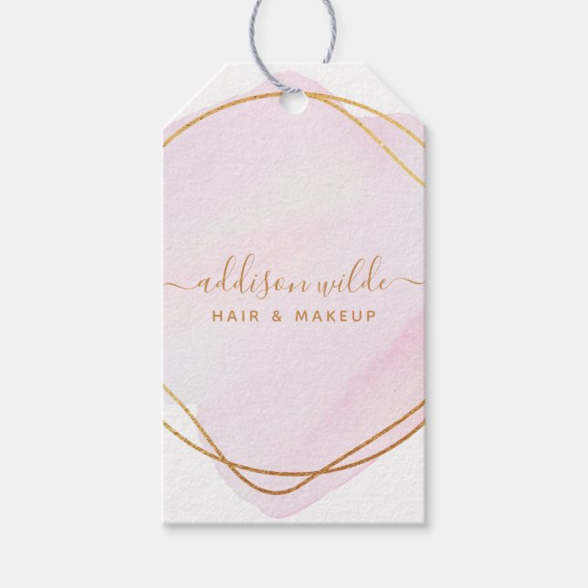 Etiqueta Colgante de Precio Script Blush Rosa Acua (Anverso)