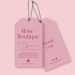 Etiqueta Colgante de Producto Rosa Tímido