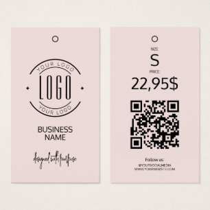 Etiqueta colgante de ropa con código QR de color r