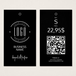 Etiqueta colgante de ropa con código QR en blanco