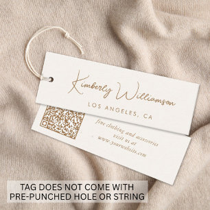 Etiqueta Colgante de Ropa con Código QR en Script 