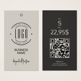 Etiqueta colgante de ropa con código QR moderno en
