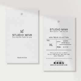 Etiqueta Colgante de Ropa con Precio, Tamaño, Esti