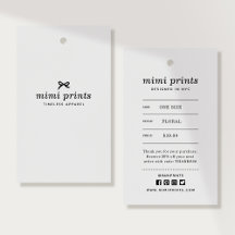 Etiqueta Colgante de Ropa con Precio, Tamaño, Esti