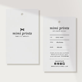 Etiqueta Colgante de Ropa con Precio, Tamaño, Esti