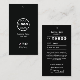 Etiqueta Colgante de Ropa con Precio y Logotipo |