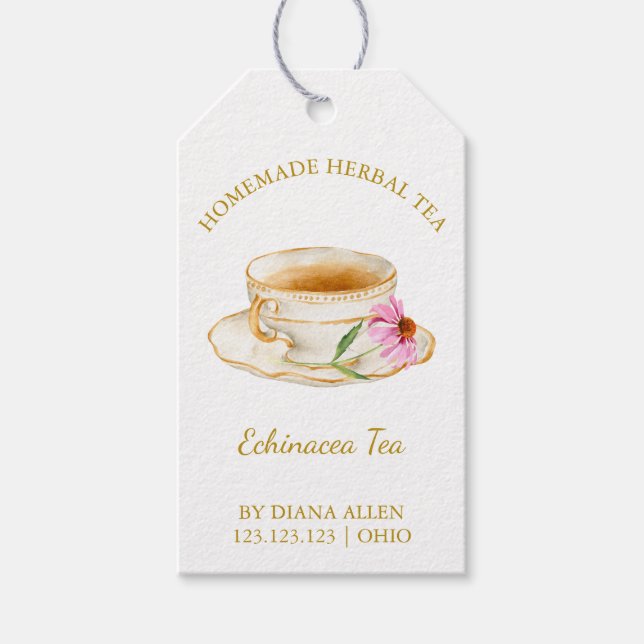 Etiqueta colgante de té de equinácea simple (Anverso)