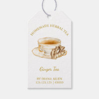 Etiqueta Colgante de Té Simple de Raíz de Jengibre