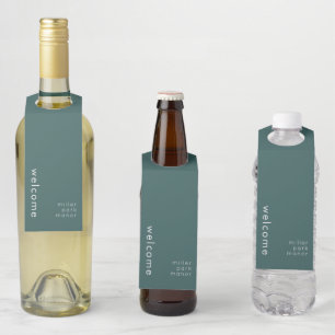 Etiqueta colgante para botella de bienvenida minim