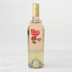 Etiqueta colgante para botella de San Valentín