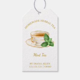 Etiqueta colgante para té de menta simple