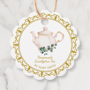 Etiqueta Colgante para Tetera Antigua de Té de Euc