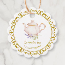 Etiqueta Colgante para Tetera Antigua de Té de Lav