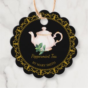 Etiqueta Colgante para Tetera Antigua de Té de Men