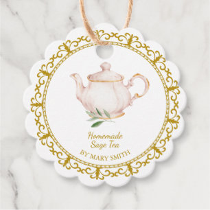 Etiqueta Colgante para Tetera Antigua de Té de Sal