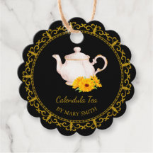 Etiqueta colgante para tetera vintage de té de cal