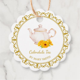 Etiqueta colgante para tetera vintage de té de cal