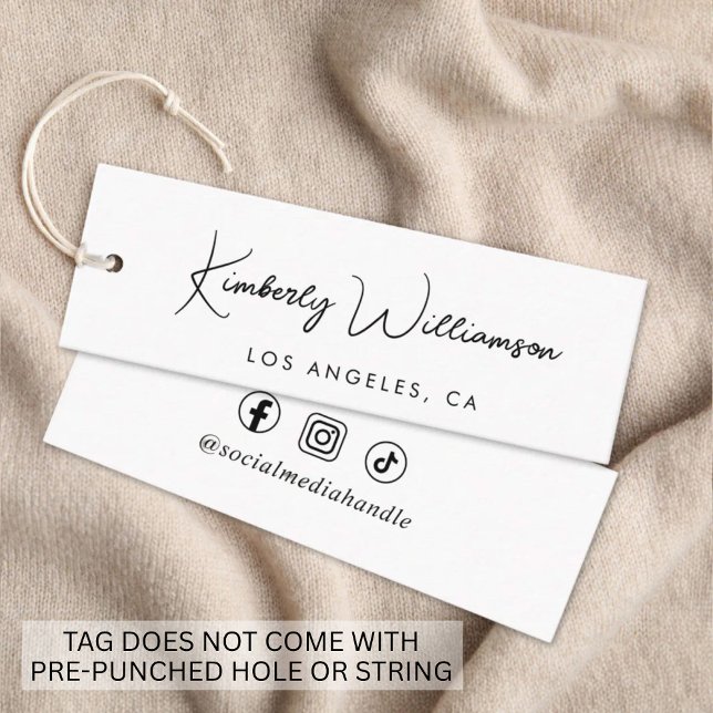 Etiqueta Colgante Personalizada con Letra Chic Sig (Empower your name in our signature script as your logo and brand identity)