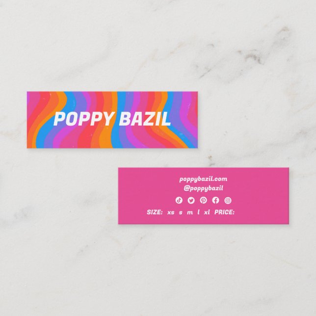 Etiqueta Colgante Personalizada de Rayas Onduladas (Anverso / Reverso)