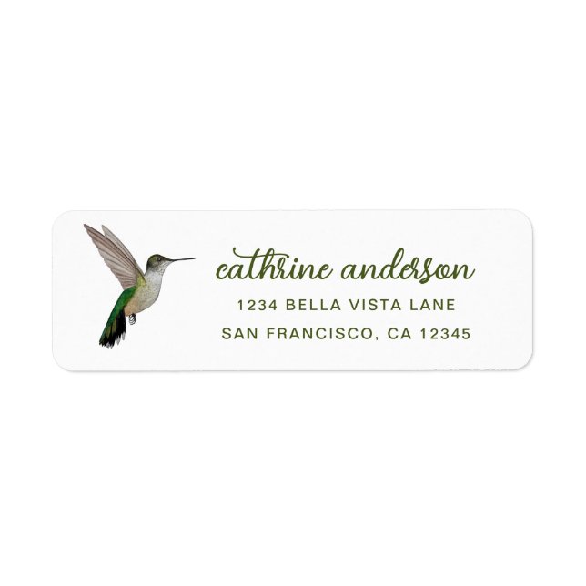 Etiqueta Colibrí (Frente)
