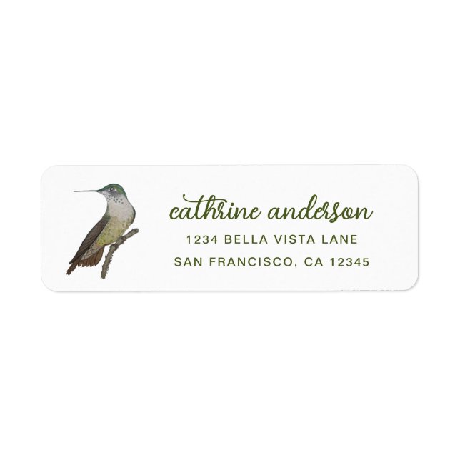 Etiqueta Colibrí (Frente)