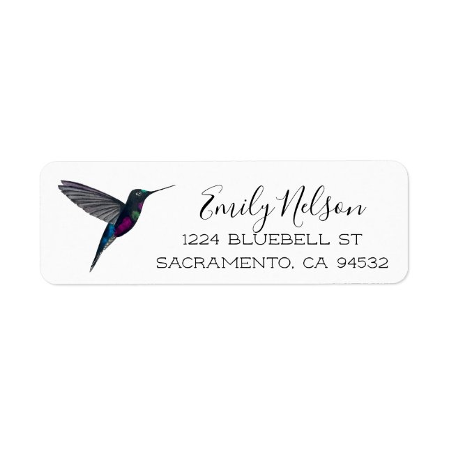 Etiqueta Colibrí de garganta azul (Frente)