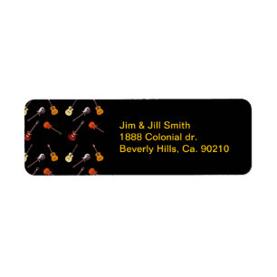 Etiqueta Collage de guitarra eléctrica y acústica