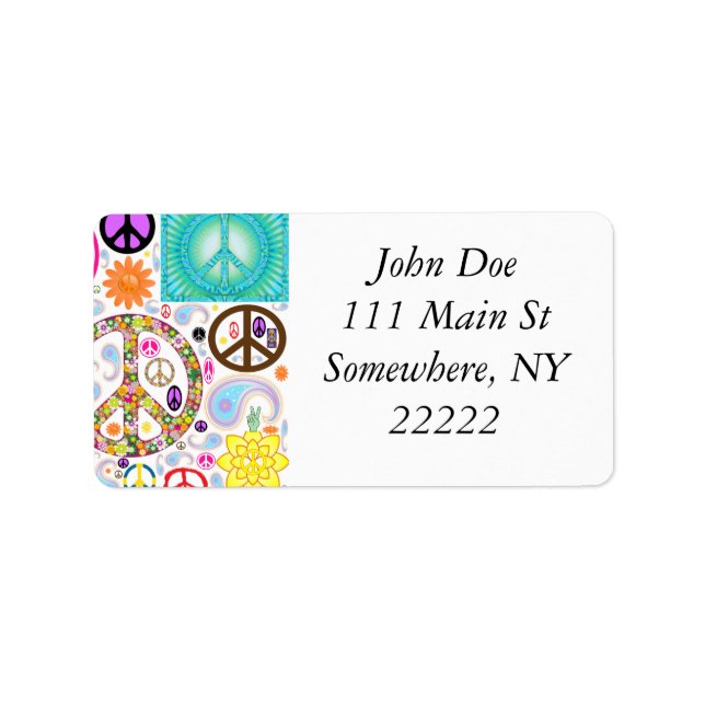 Etiqueta Collage de Peace & Paisley (Frente)