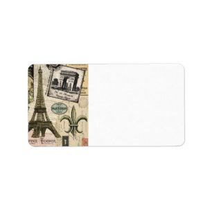 Etiqueta Collage de viajes modernos en francés