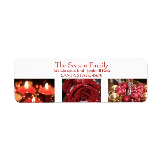 Etiqueta Collage Holiday Address Label (Frente)