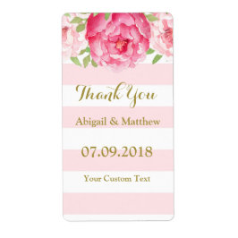 Etiqueta Color de agua rosa Floral Tiras de la pluma de flo
