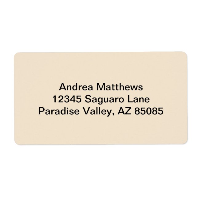 Etiqueta Color sólido champagne (Frente)