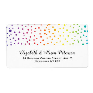 Etiqueta Colores arcoiris confetti boda gay lesbiana