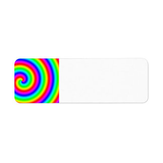 Etiqueta Colores arcoiris. Espiral brillante y colorida.
